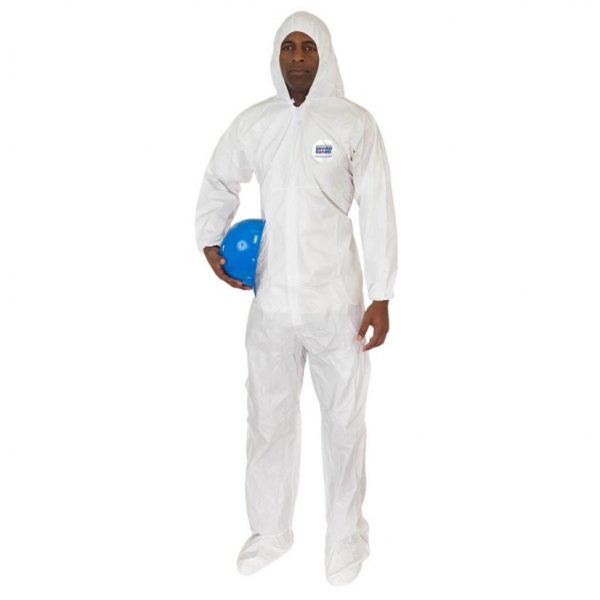 international enviroguard micro porous coveralls with attached hood and boots