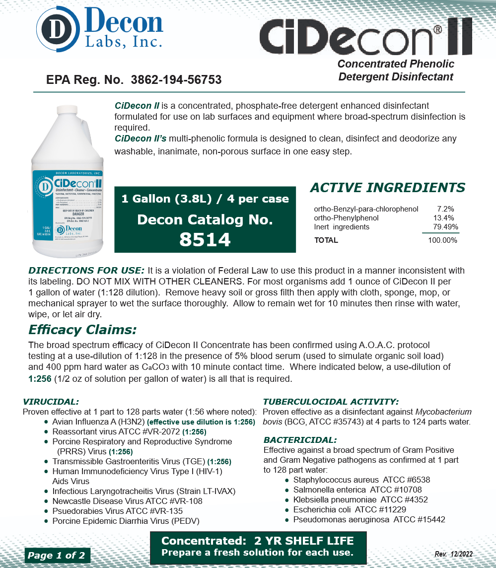 image representing cidecon 2 detergent disinfectant for cleanroom use