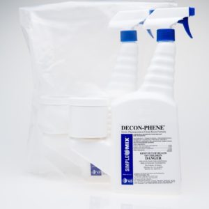 2 spray bottles of decon phene sterile phenolic cleanroom cleaning disinfectant