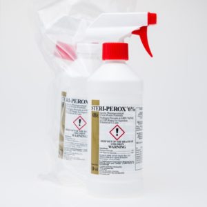 2 bottles of sterile hydrogen peroxide for cleanroom use