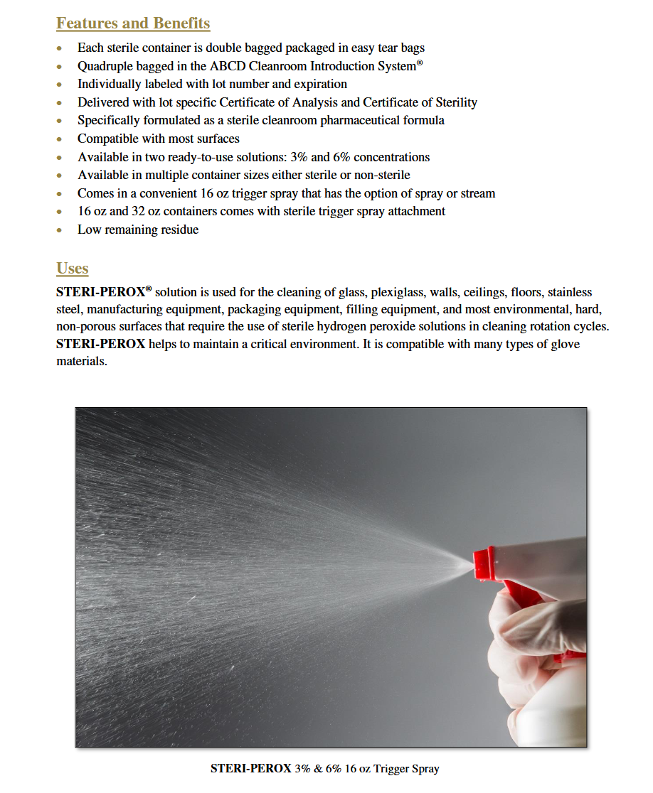 image representing sterile peroxide steri-perox for cleanroom disinfection cleaning