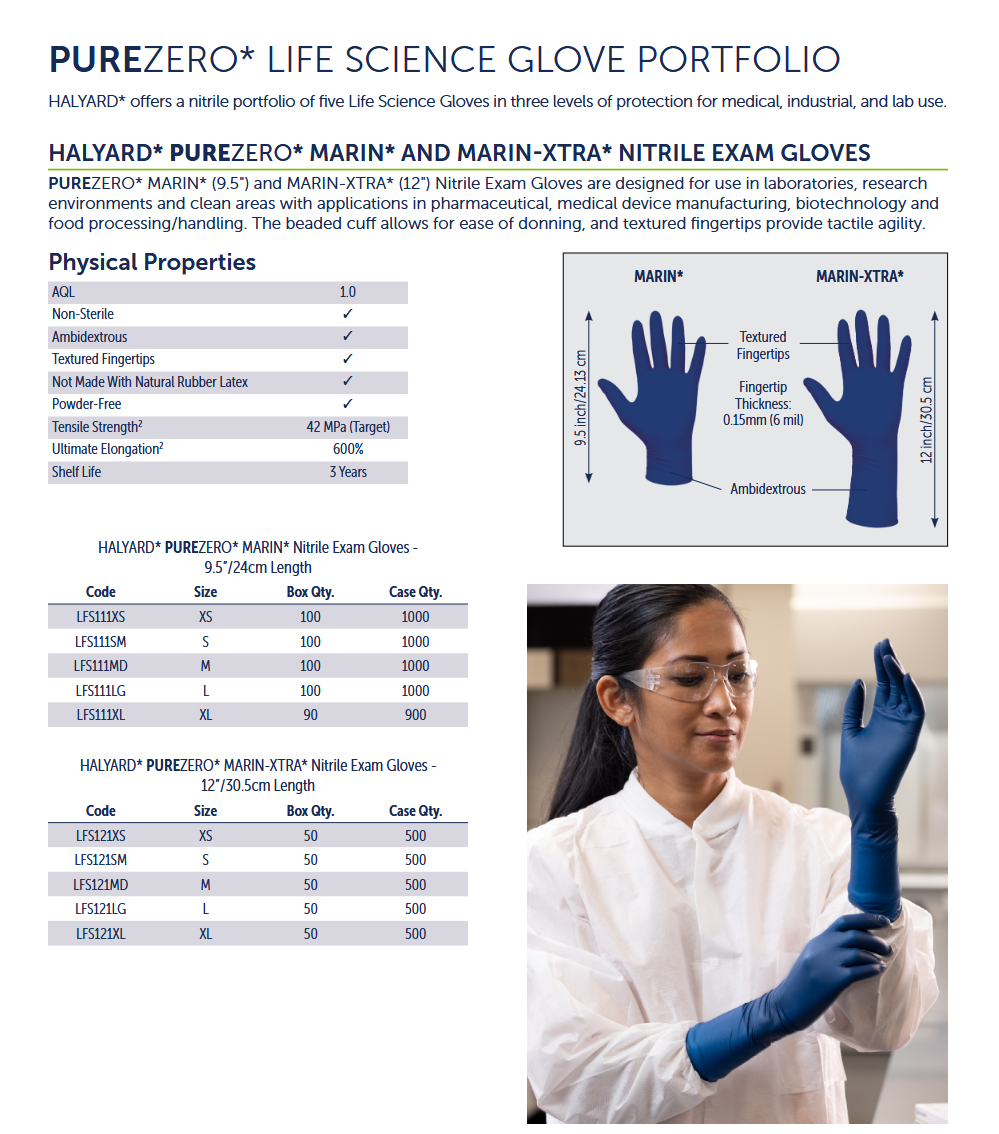 purple nitrile lab glove from halyard marin