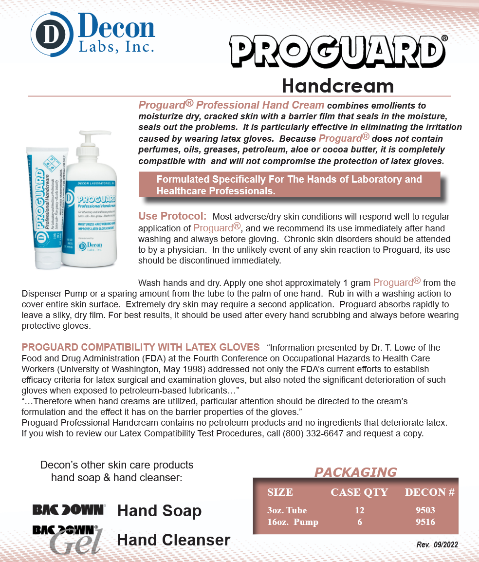 image representing cleanroom hand lotion proguard
