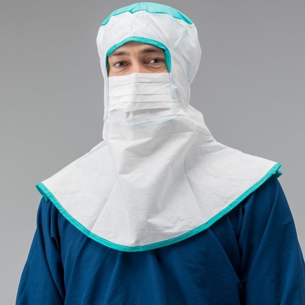 image representing veltek 1800 series sterile sms cleanroom hood attached mask