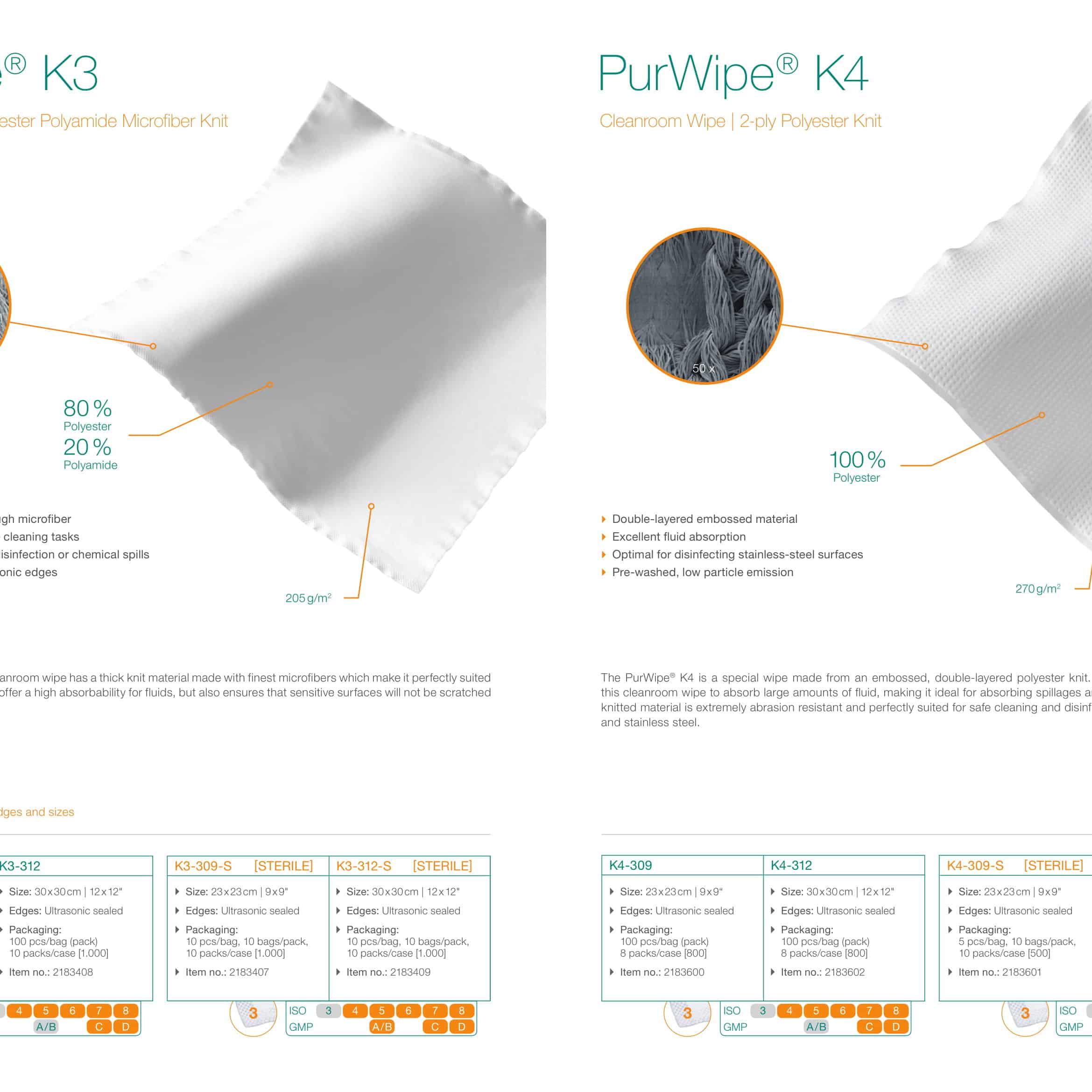 image representing sterile cleanroom wipes catalog pages 12 and 13