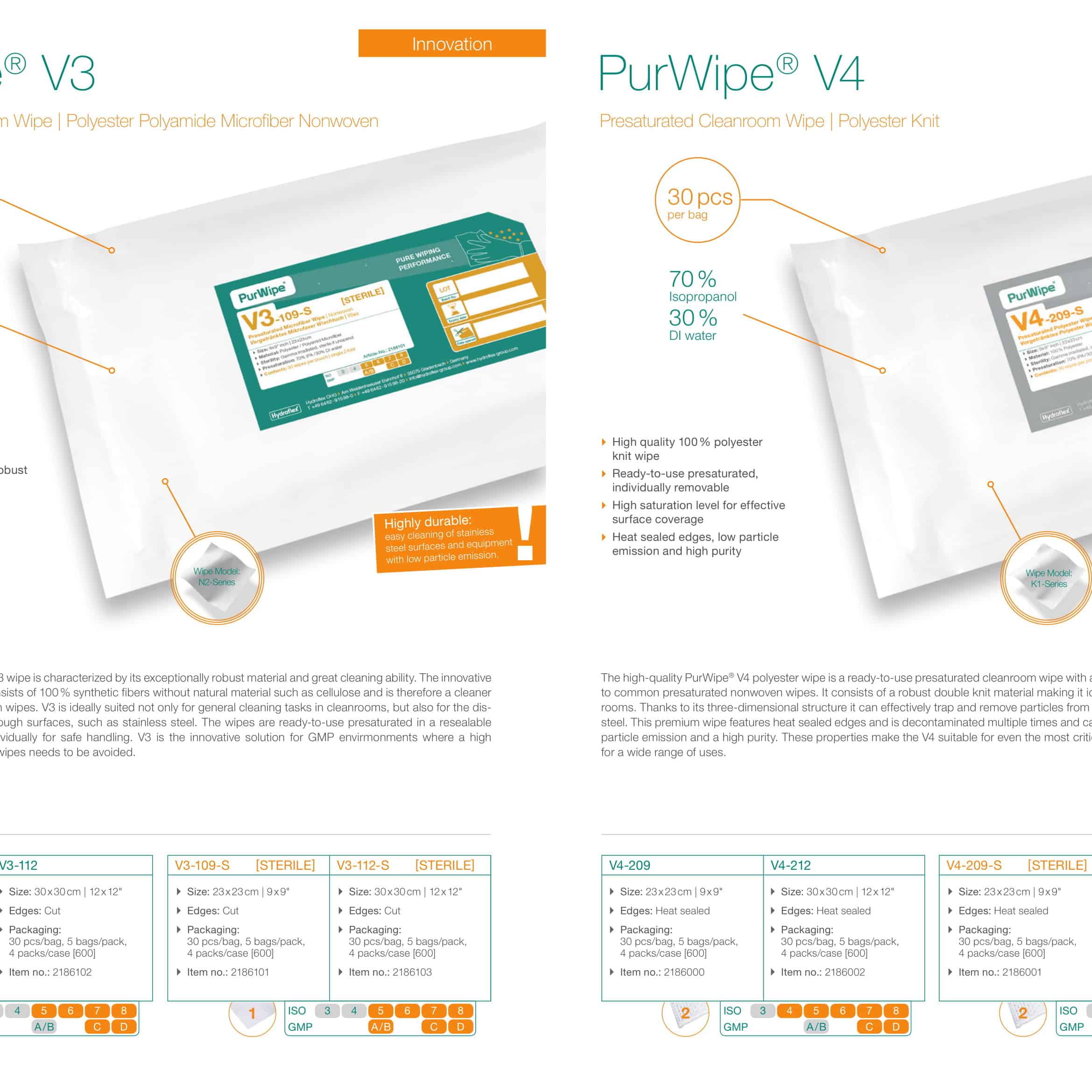 image representing sterile cleanroom wipes catalog pages 16 and 17