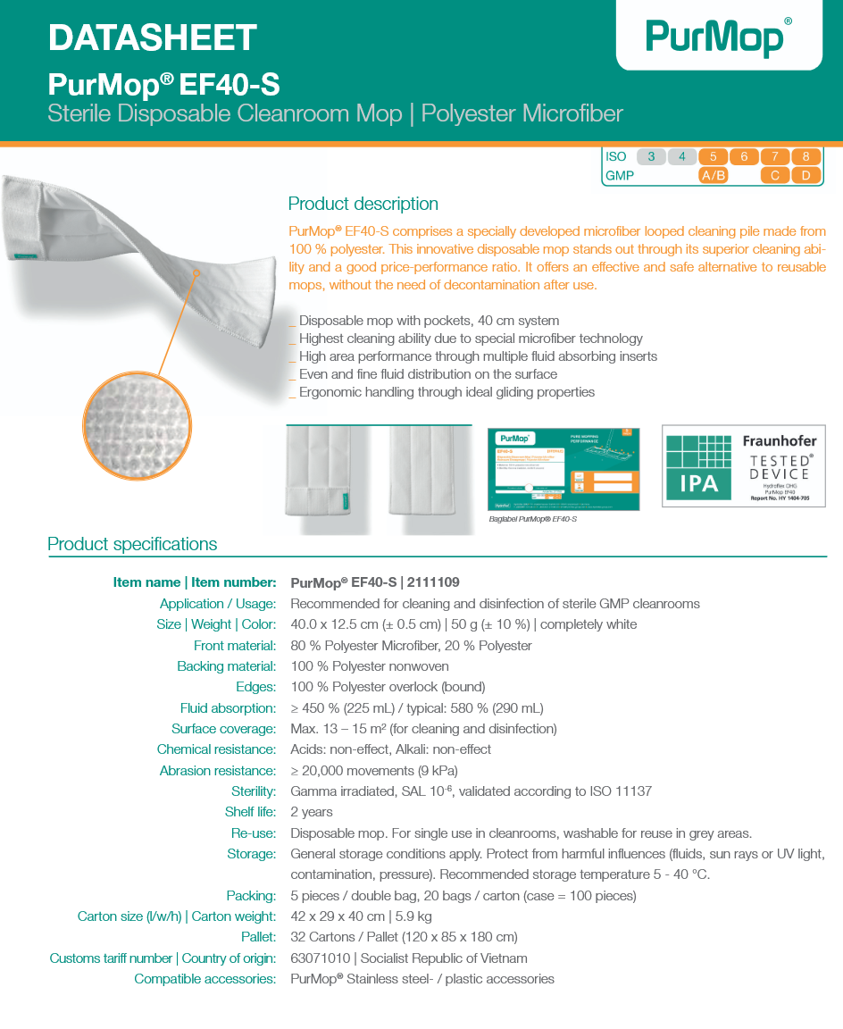 image representing purmop ef40-s sterile mop cover technical datasheet