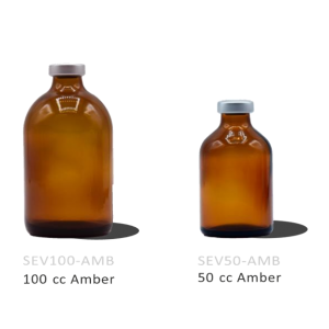 50cc and 100cc amber glass vials