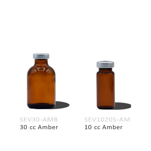 10cc and 30cc amber glass vials