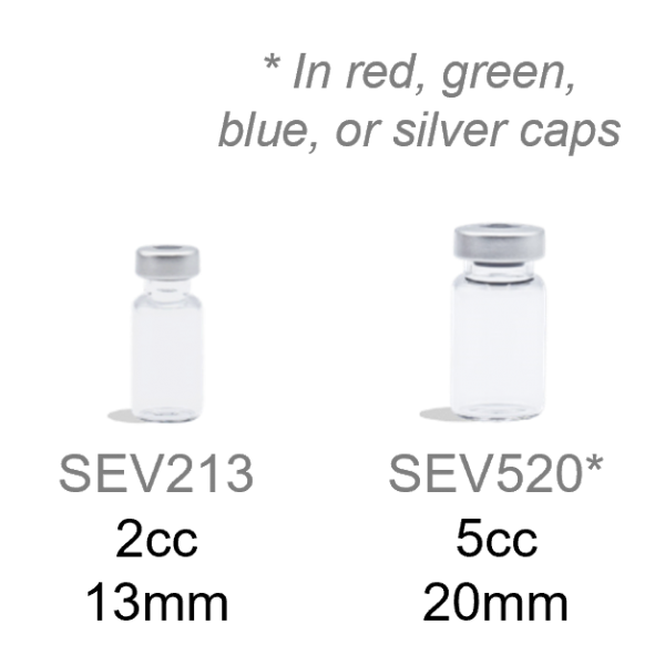 sev213 and sev520 sterile empty glass vials from cleanroom connection