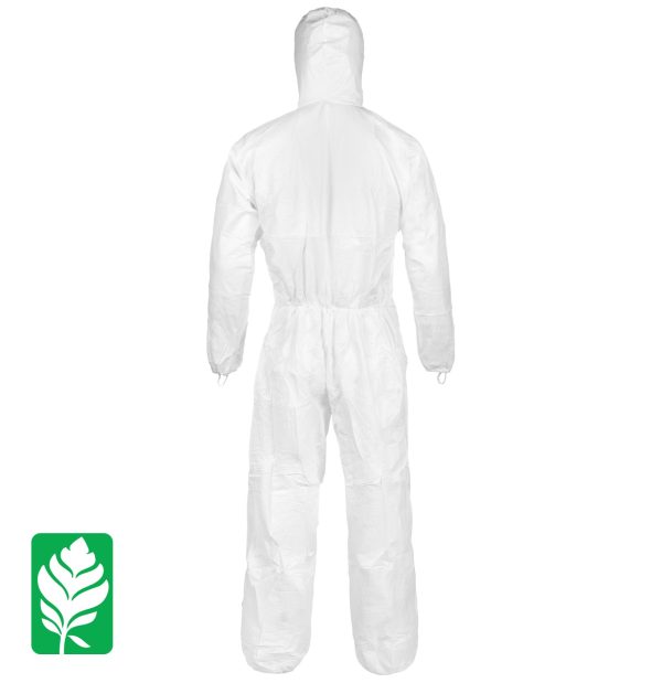 back view of a lakeland cleanmax cleanroom coverall with hood ctl428cs or ctl428cm