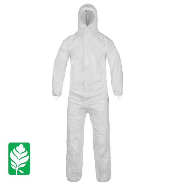 front view of a lakeland cleanmax cleanroom coverall with hood ctl428cs or ctl428cm