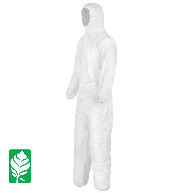 side view of a lakeland cleanmax cleanroom bunny suit ctl428cs or ctl428cm