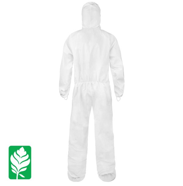 back view of a lakeland cleanmax cleanroom bunny suit ctl414cs or ctl414cm