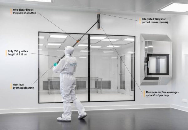 *purmop black c1 one piece carbon fiber cleanroom mop