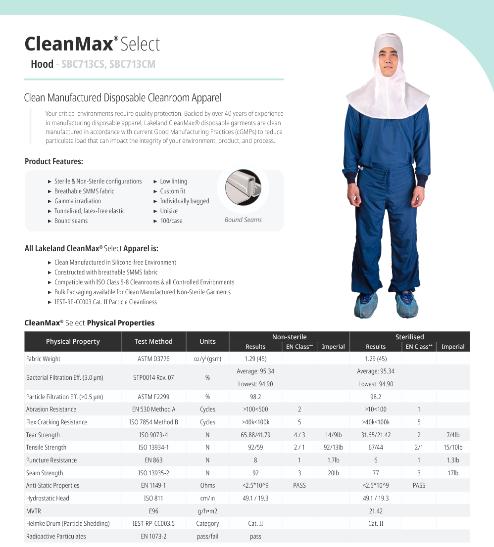 image representing lakeland cleanmax select cleanroom hood technical specifications