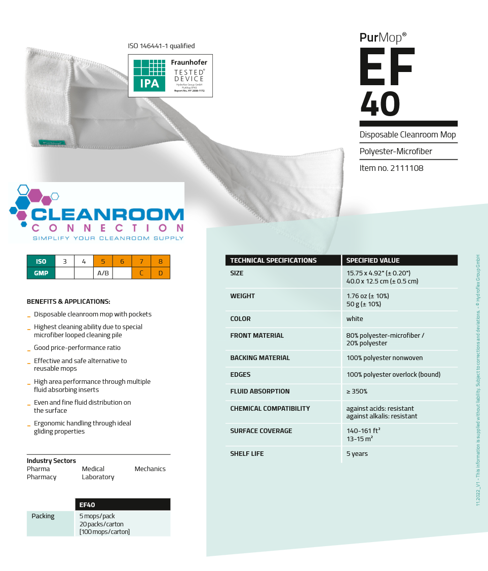 image representing ef40 cleanroom mop