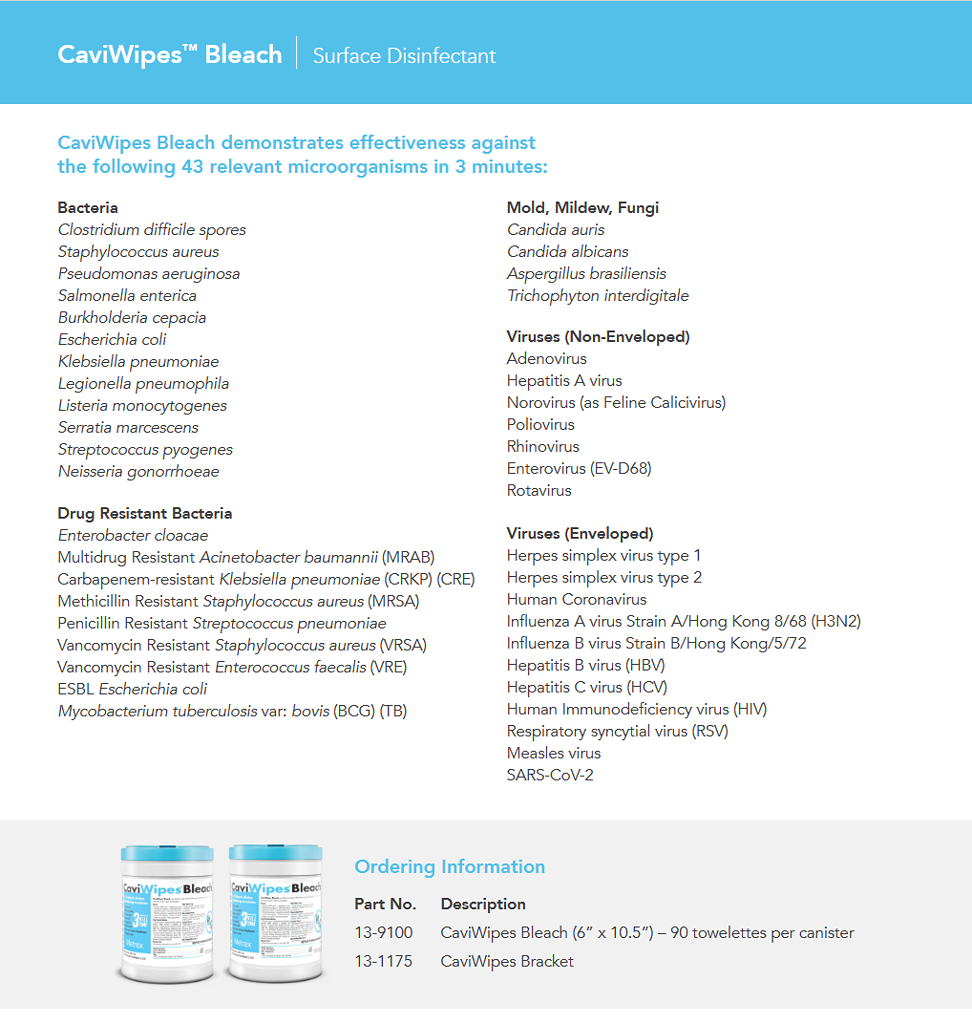 caviwipes bleach disinfectant wipes