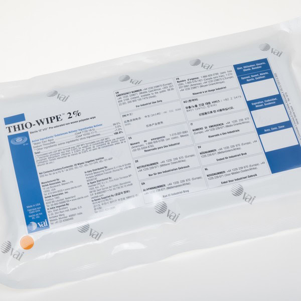 veltek thio wipe 2% sodium thiosulfate wipe