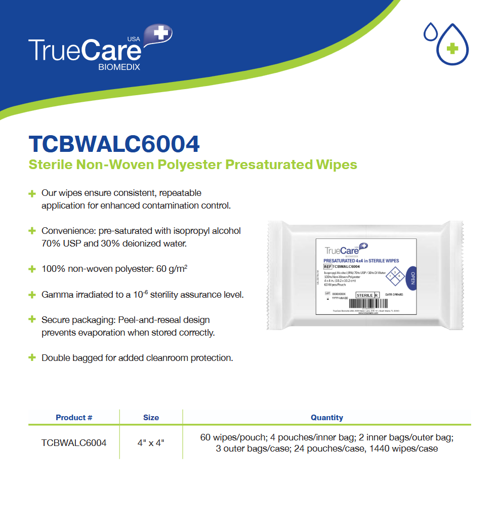 image representing tcbwalc6004 4x4 sterile alcohol wipe lint-free