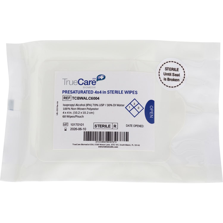image representing 4x4 sterile isopropyl alcohol wipe for cleanroom