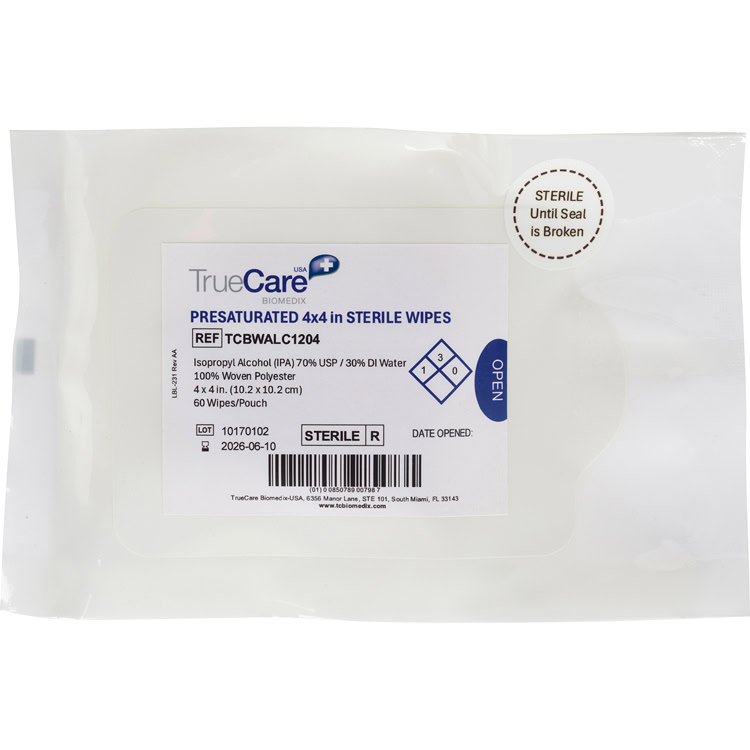 image representing sterile isopropyl alcohol polyester cleanroom wipe 4x4 size