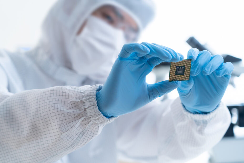 A man researching semiconductors